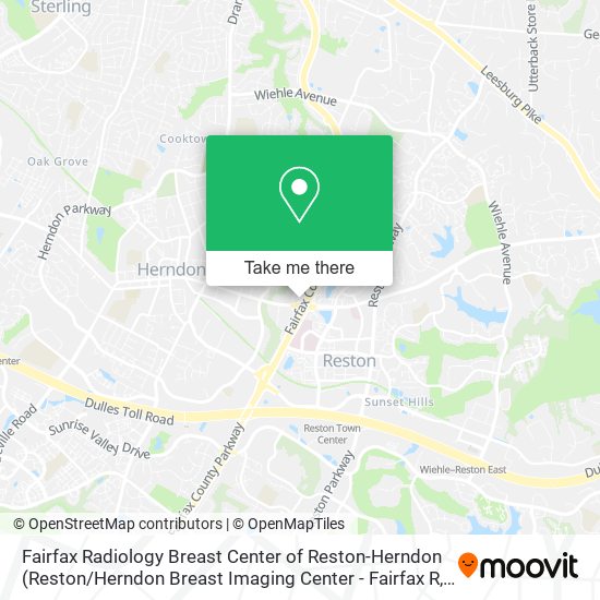 Fairfax Radiology Breast Center of Reston-Herndon map