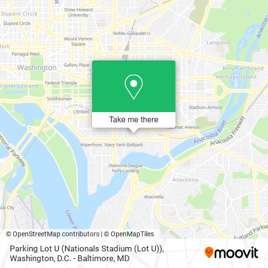 Mapa de Parking Lot U (Nationals Stadium (Lot U))