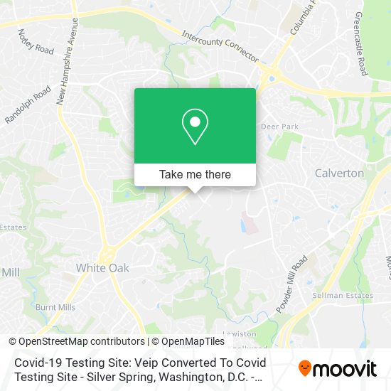 Covid-19 Testing Site: Veip Converted To Covid Testing Site - Silver Spring map