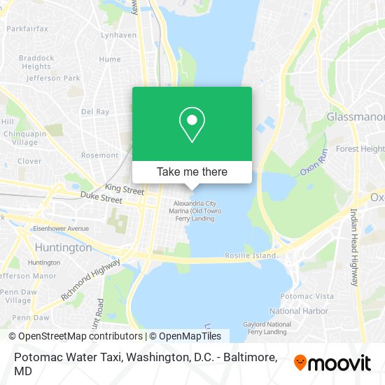 Mapa de Potomac Water Taxi