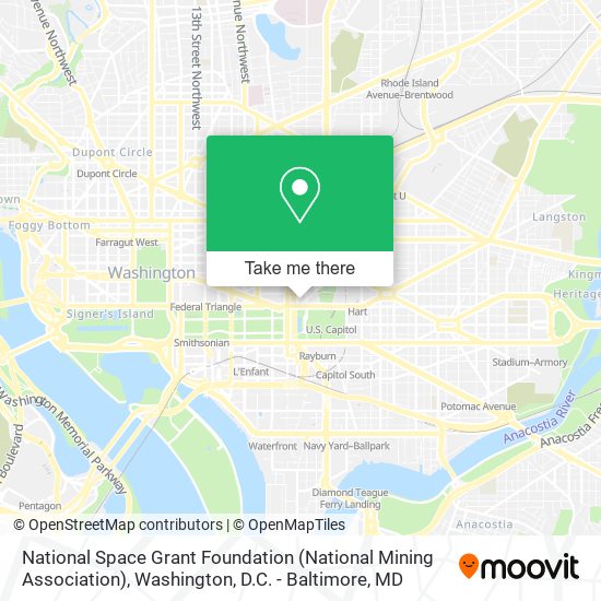 Mapa de National Space Grant Foundation (National Mining Association)