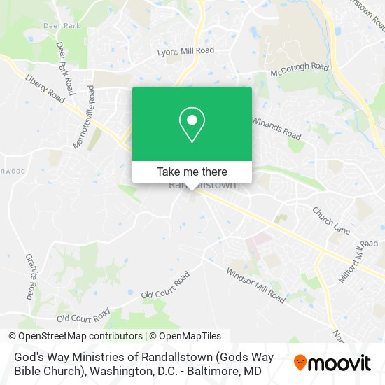 God's Way Ministries of Randallstown (Gods Way Bible Church) map