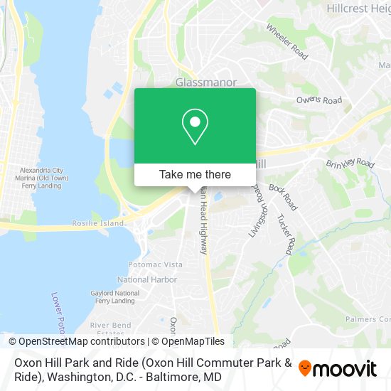 Oxon Hill Park and Ride map