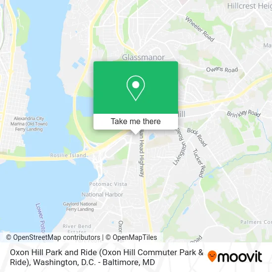 Oxon Hill Park and Ride map