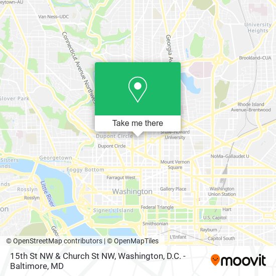 15th St NW & Church St NW map