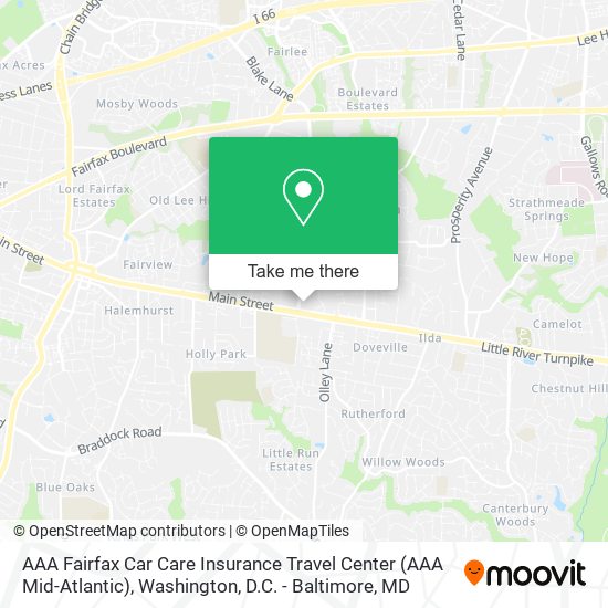 AAA Fairfax Car Care Insurance Travel Center (AAA Mid-Atlantic) map