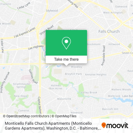 Monticello Falls Church Apartments (Monticello Gardens Apartments) map
