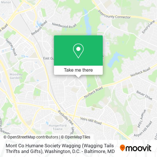 Mapa de Mont Co Humane Society Wagging (Wagging Tails Thrifts and Gifts)