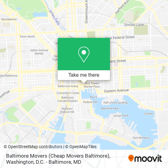 Mapa de Baltimore Movers (Cheap Movers Baltimore)