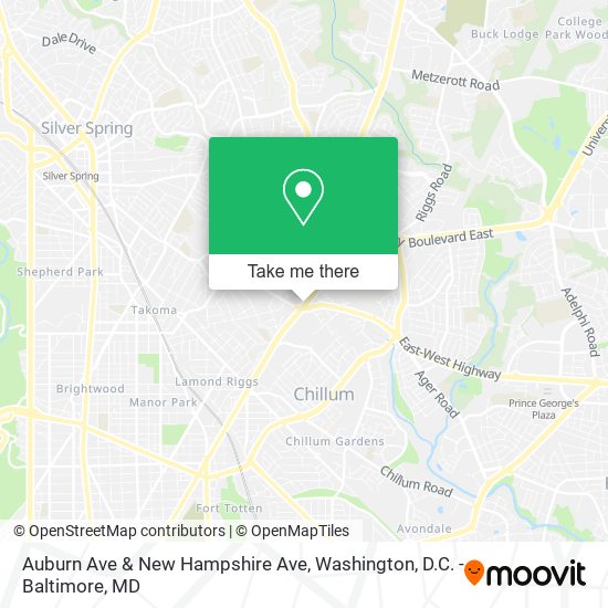 Auburn Ave & New Hampshire Ave map