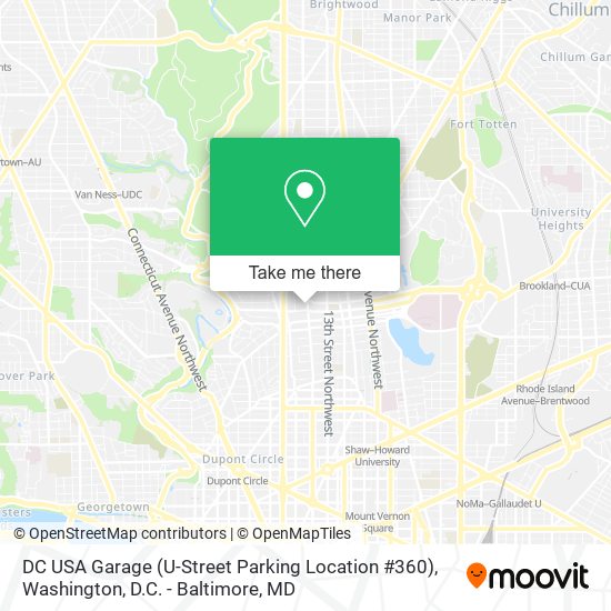 Mapa de DC USA Garage (U-Street Parking Location #360)