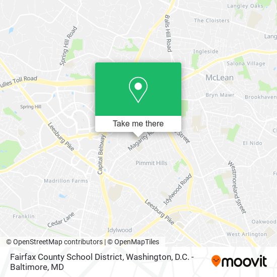 Mapa de Fairfax County School District