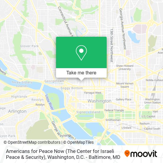 Mapa de Americans for Peace Now (The Center for Israeli Peace & Security)