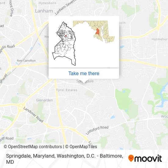 Springdale, Maryland map