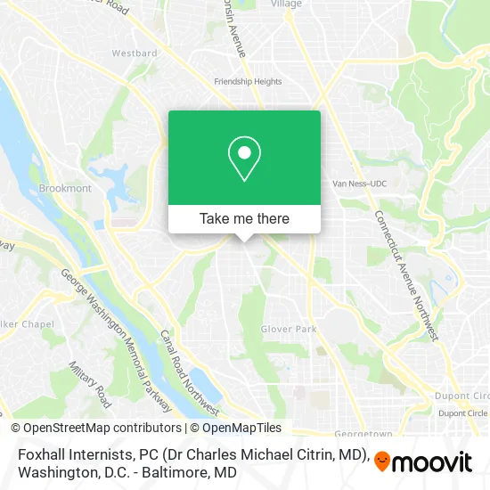 Mapa de Foxhall Internists, PC (Dr Charles Michael Citrin, MD)