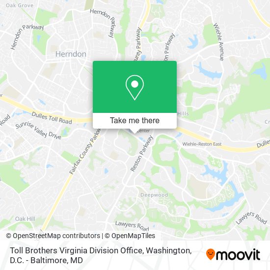 Mapa de Toll Brothers Virginia Division Office