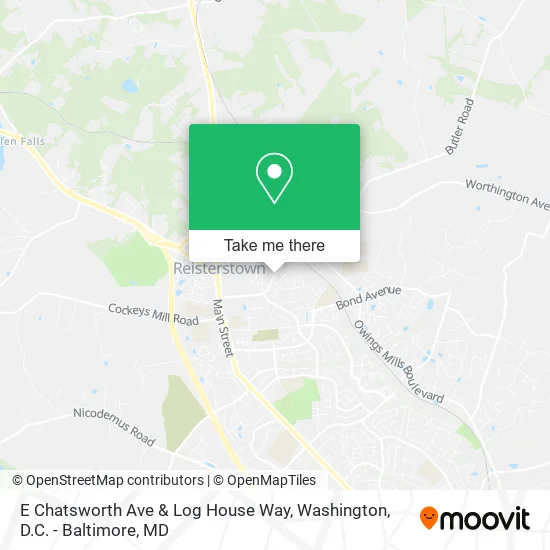 E Chatsworth Ave & Log House Way map