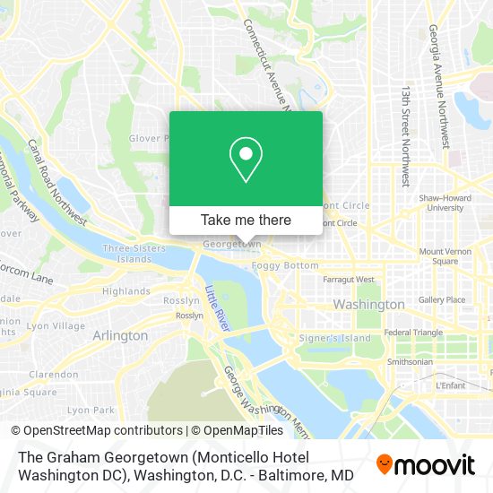 Mapa de The Graham Georgetown (Monticello Hotel Washington DC)
