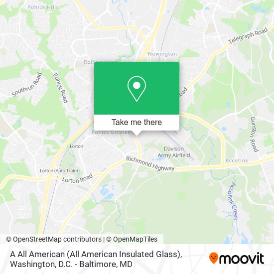 A All American (All American Insulated Glass) map