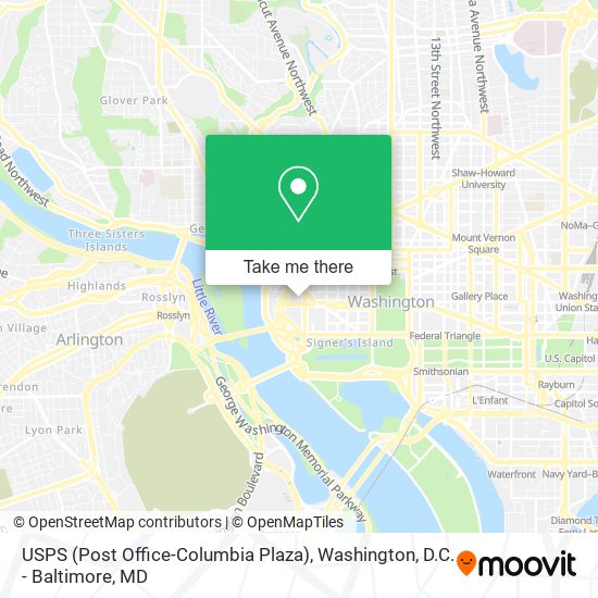USPS (Post Office-Columbia Plaza) map