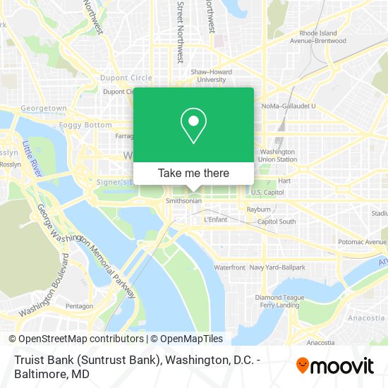 Mapa de Truist Bank (Suntrust Bank)