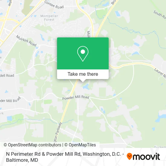 N Perimeter Rd & Powder Mill Rd map