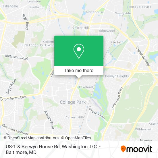 US-1 & Berwyn House Rd map