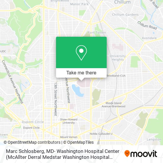 Marc Schlosberg, MD- Washington Hospital Center map