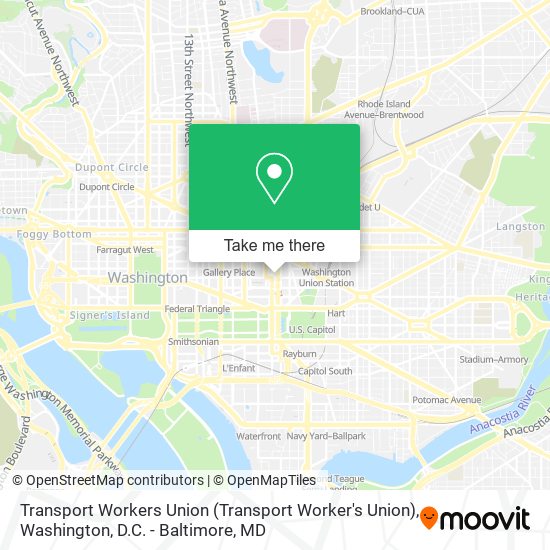 Mapa de Transport Workers Union (Transport Worker's Union)