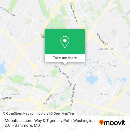 Mountain Laurel Way & Tiger Lily Path map