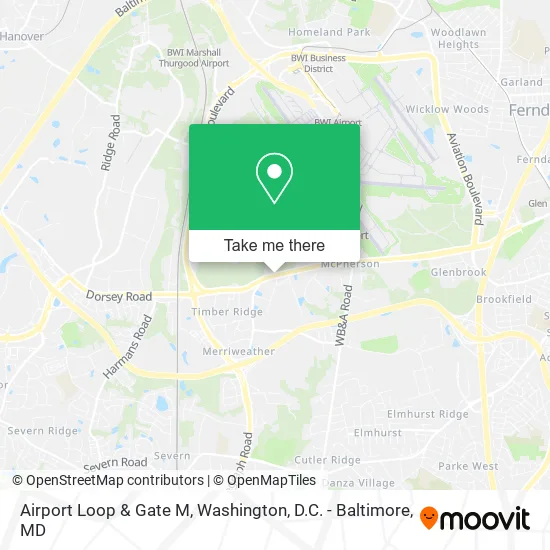 Airport Loop & Gate M map