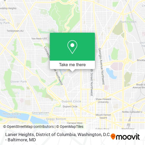 Lanier Heights, District of Columbia map