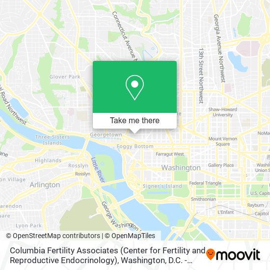 Mapa de Columbia Fertility Associates (Center for Fertility and Reproductive Endocrinology)