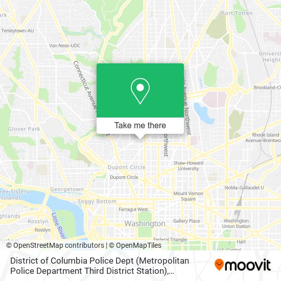 District of Columbia Police Dept (Metropolitan Police Department Third District Station) map