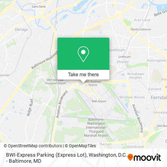 Mapa de BWI-Express Parking (Express Lot)