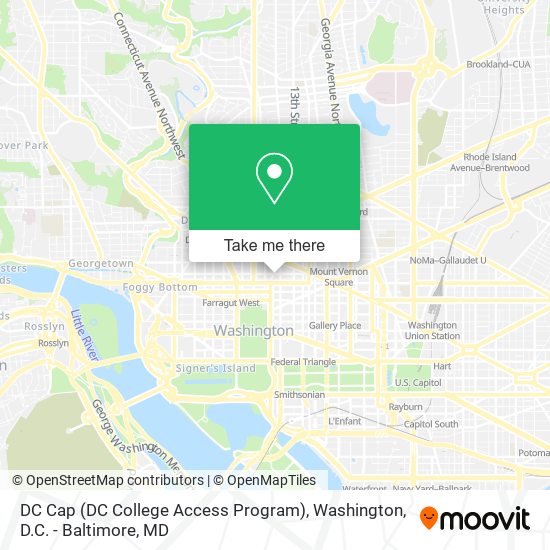 DC Cap (DC College Access Program) map