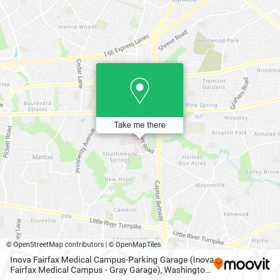 Mapa de Inova Fairfax Medical Campus-Parking Garage