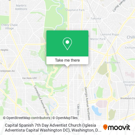 Mapa de Capital Spanish 7th Day Adventist Church (Iglesia Adventista Capital Washington DC)