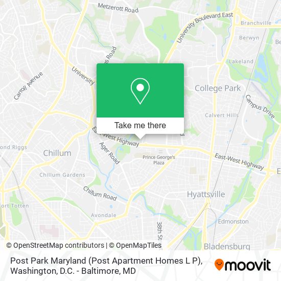 Mapa de Post Park Maryland (Post Apartment Homes L P)