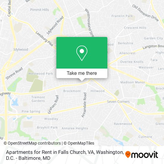 Mapa de Apartments for Rent in Falls Church, VA