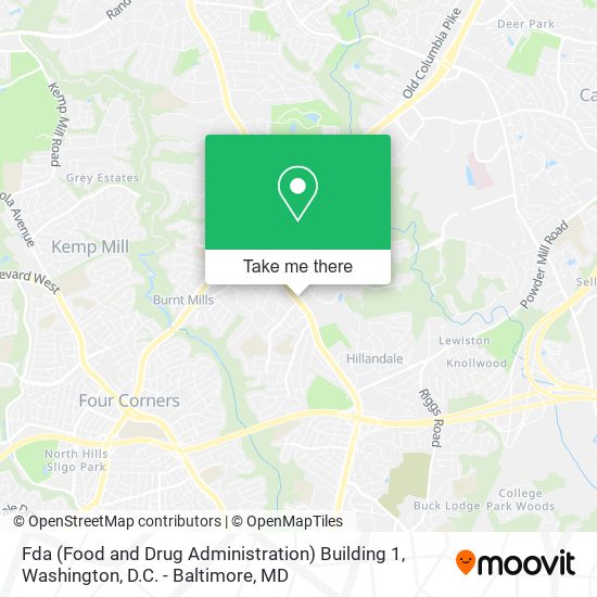 Fda (Food and Drug Administration) Building 1 map