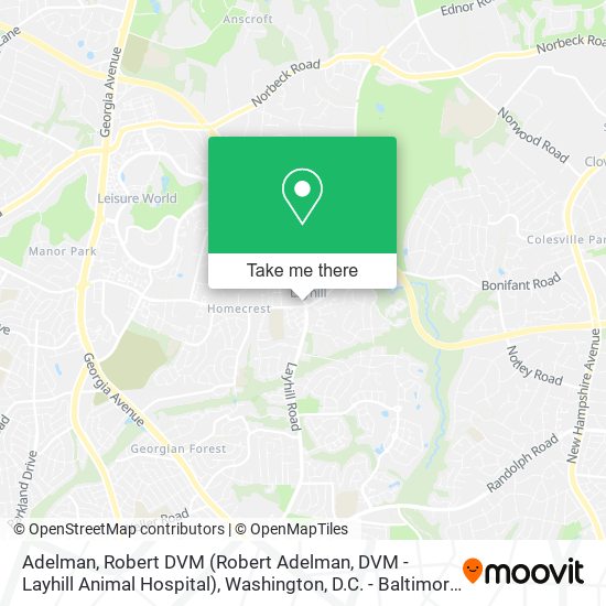 Adelman, Robert DVM (Robert Adelman, DVM - Layhill Animal Hospital) map