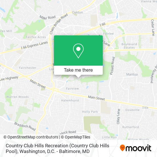 Country Club Hills Recreation map