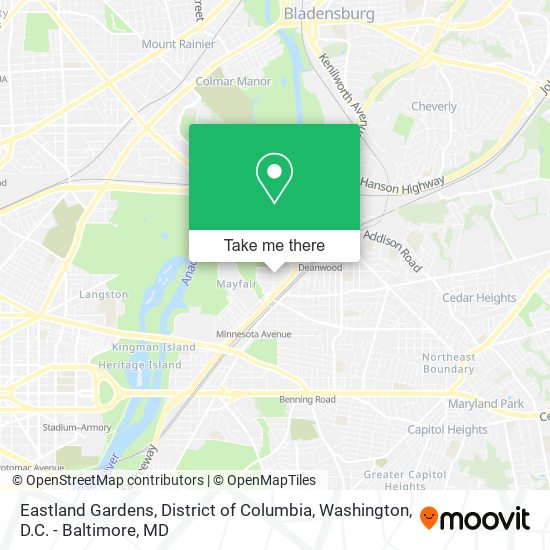 Eastland Gardens, District of Columbia map