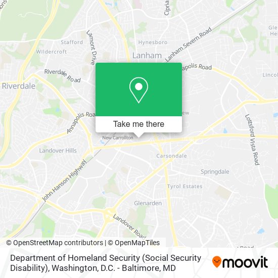 Mapa de Department of Homeland Security (Social Security Disability)