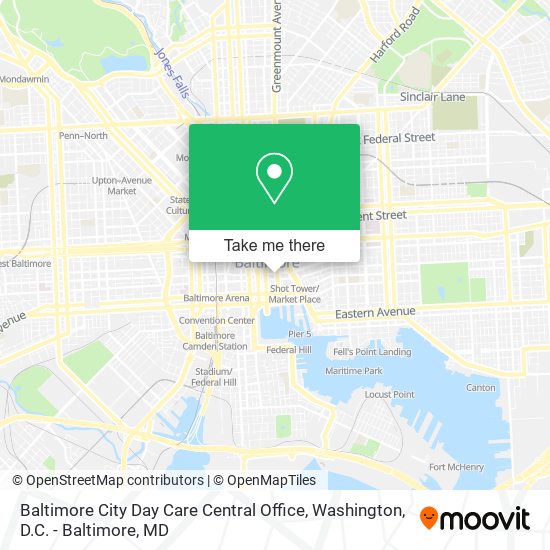 Baltimore City Day Care Central Office map