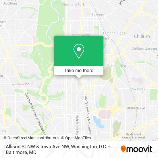 Allison St NW & Iowa Ave NW map