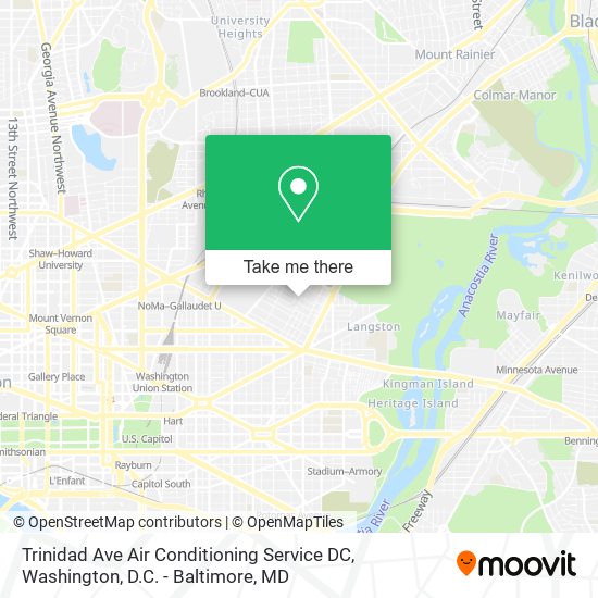 Trinidad Ave Air Conditioning Service DC map