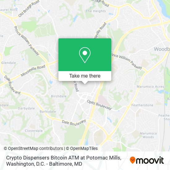 Crypto Dispensers Bitcoin ATM at Potomac Mills map