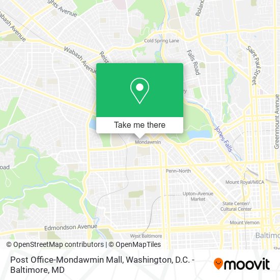 Post Office-Mondawmin Mall map